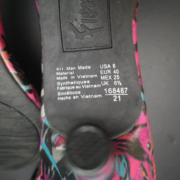 Fioni Ladies Size 8 Pink Blue Black & Grey Faux Leather Sandals - Picture 7 of 9